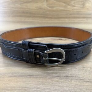 DON HUME Duty Belt 34 Black Leather 2.25 in Oklahoma USA Made